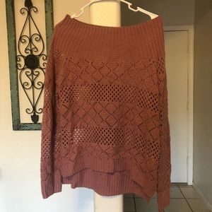Cold shoulder knit sweater